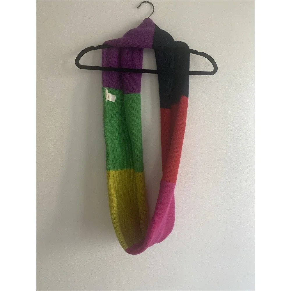 Kate Spade Color Block‎ Knitted Infinity Scarf 100% Wool